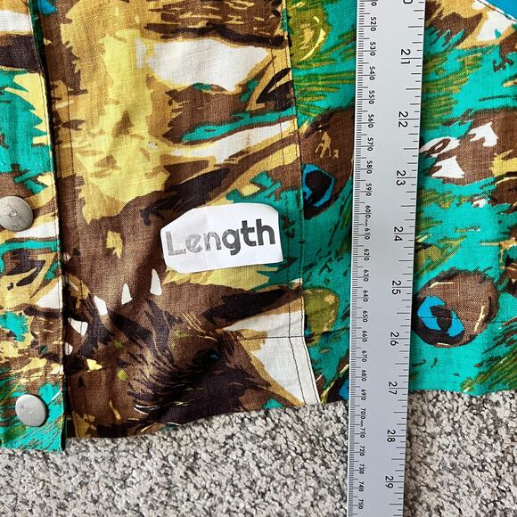 Richard Malcolm Women's 1X Linen Artsy Maximalist Boho Eclectic Peacock Jacket - Picture 11 of 11